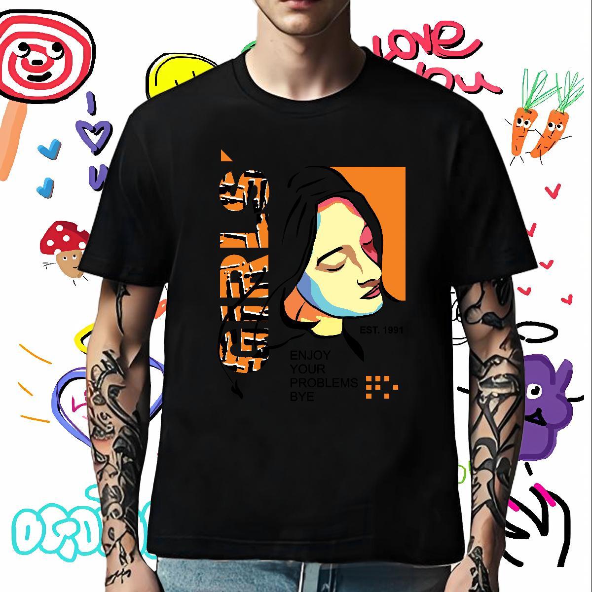 Unisex T Shirt For Man 230g 100% Cotton portrait Street Wear Plus Size Custom Breathable Short Sleeve Tshirts Designer Fashion Top Tees