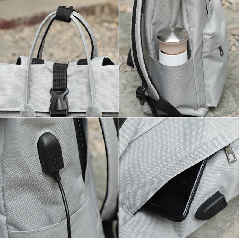 Womens backpack with USB interface large capacity Oxford womens laptop 241008