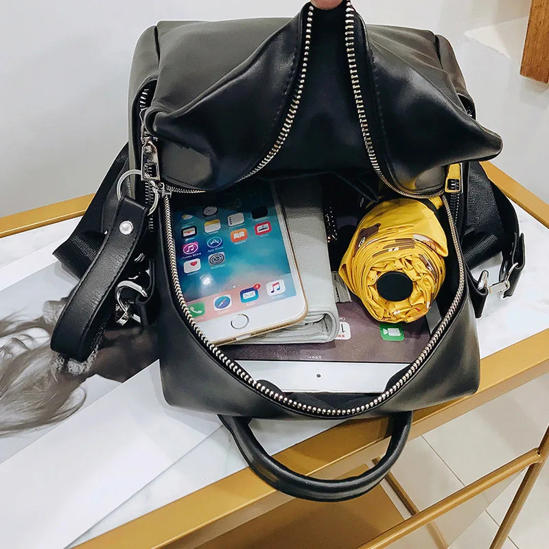ner Womens High Quality PU Leather Backpack Multi purpose Travel and Girls SH457 241008