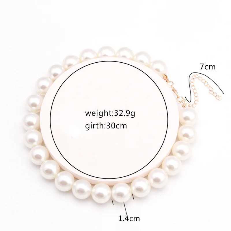 2024 Trend Elegant Jewelry Wedding Big Pearl Necklace For Women Fashion White Imitation Pearl Choker Necklace N0179X241009