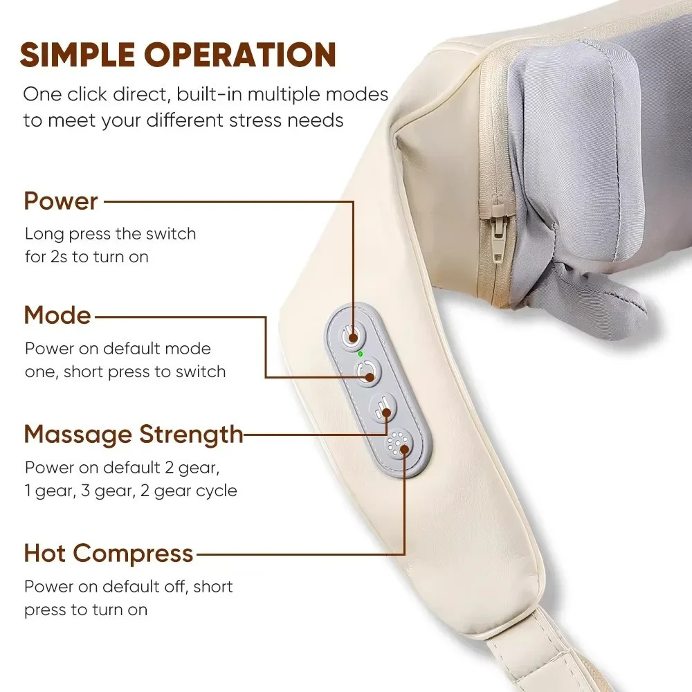 Spinal pain electric neck and shoulder pain massager compression massage neck muscle relaxation massage shawl 241008