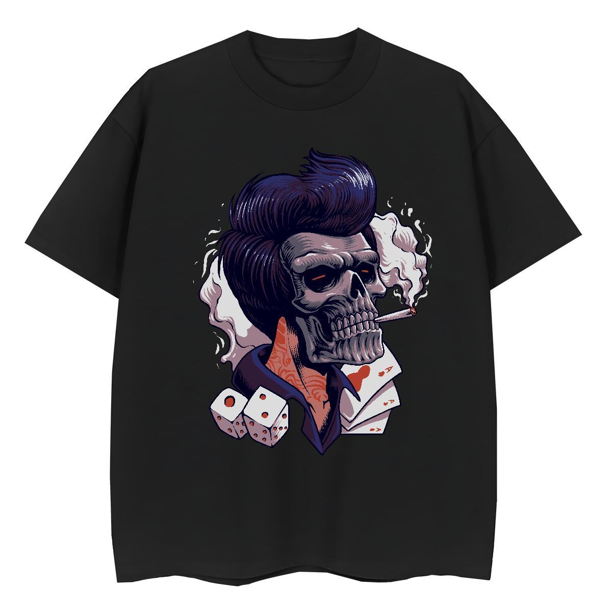 Custom T Shirts Women 230g 100% Cotton Breathable Short Sleeve Spring Summer skull Woman Tshirt Lady Customized Tees Shirts