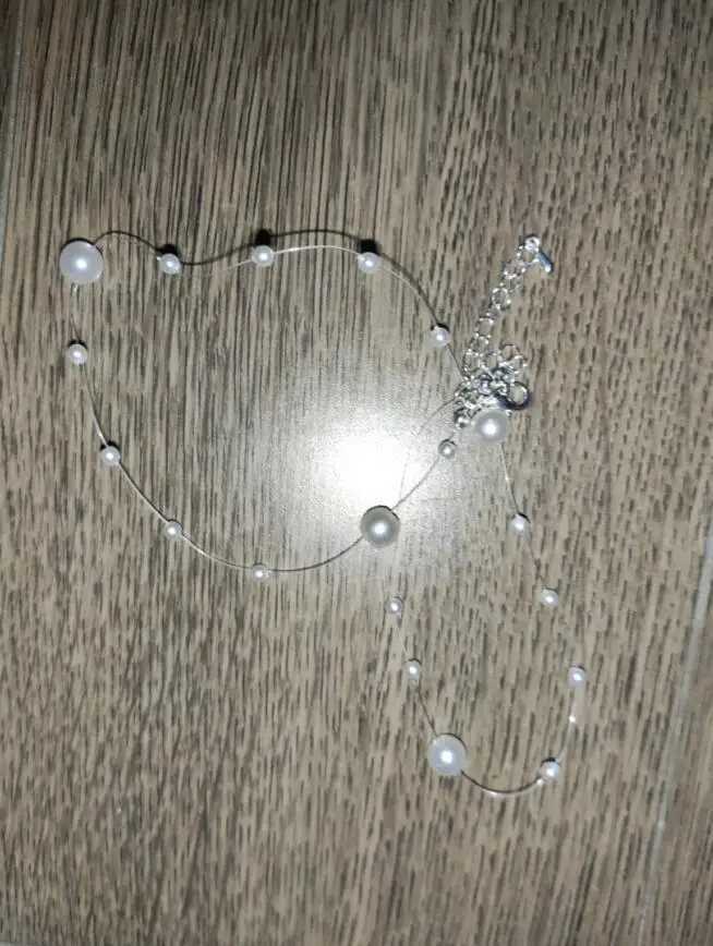 Imitation White Pearl Beaded Chain Necklace Elegant Jewelry for WomenX241009