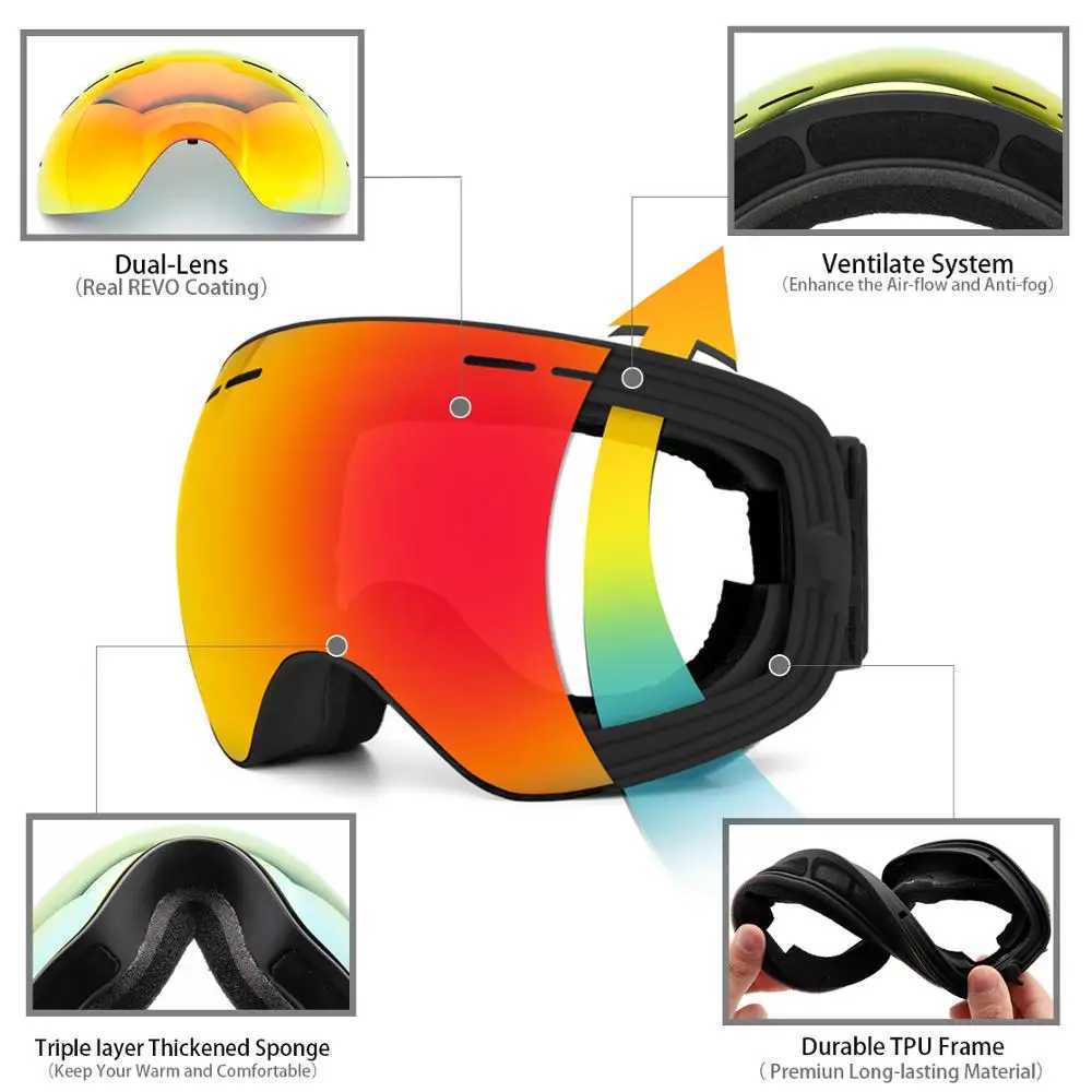 MAXJULI ski goggles interchangeable lenses high-quality snow goggles skiing events mens and womens ski goggles CL241010