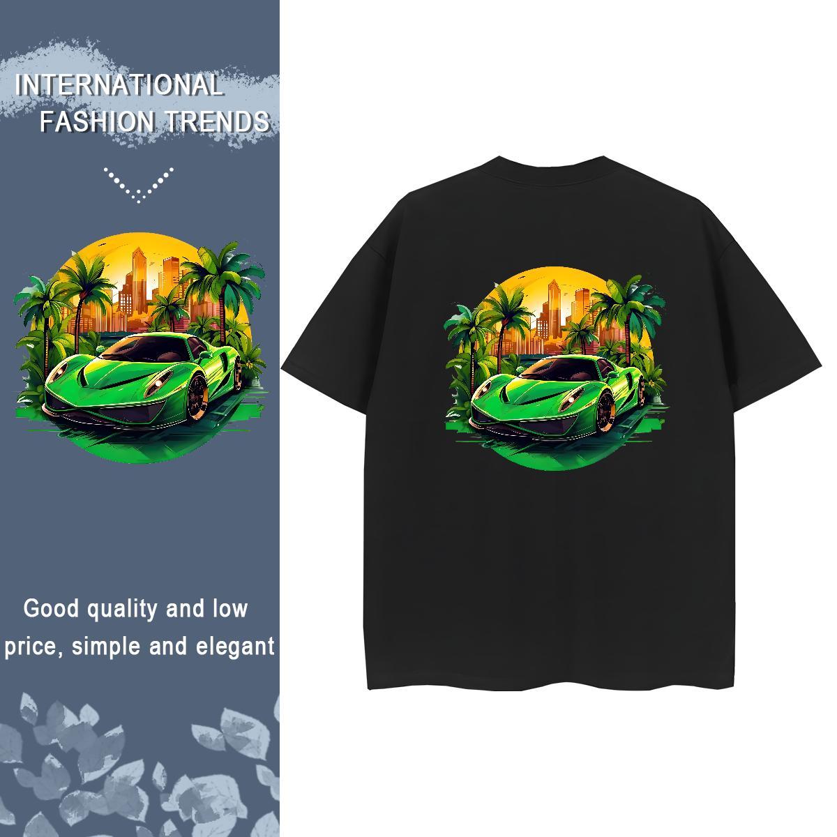 2024 Casual T-Shirts for Women 230g Cotton Short sleeve Soft Summer Casual car Tshirt for Man Woman Loose DIY Anime Polos