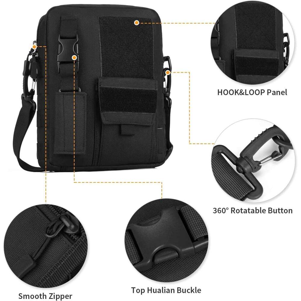 Messenger Canvas Classic Vintage Black Shoulder bag Small Tactical Bag Brown Crossbody Casual Pack