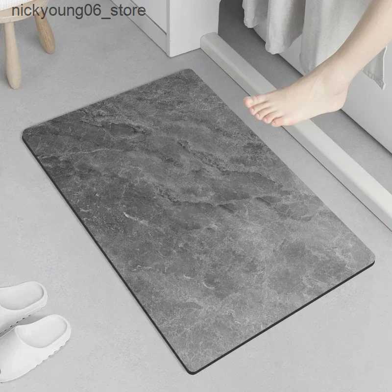 Non-Slip Bath Mats Non-slip Bath Mat Super Absorbent Bathroom Diatomite Mat Bath Rug Shower Room Entrance Doormat Toilet Foot Mat Bathroom Carpet L240