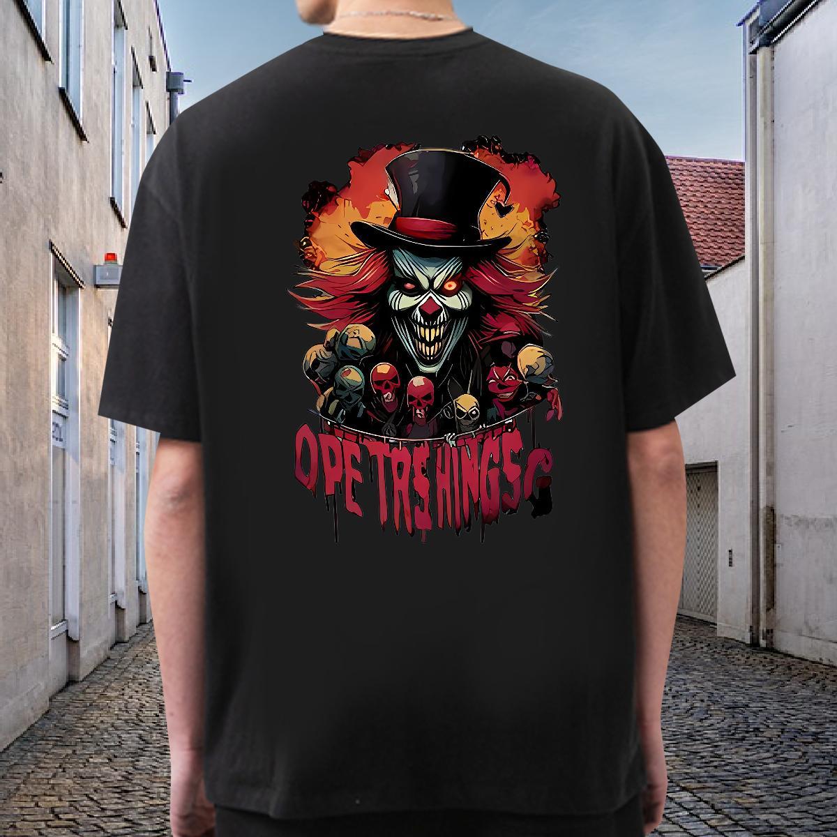 High Quality T-Shirts for Men 230g Pure Cotton skull Daily Outfit White Plus Size Breathable Crew Neck Mens Tshirts 2024 New Clothes