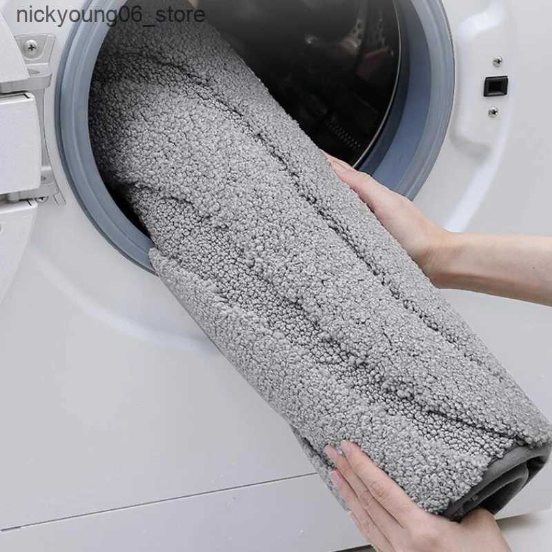 Non-Slip Bath Mats Bathroom Mat Flocked Quick-Drying Anti-Slip Simple Thicken Large Capacity Absorbent Water Bath Rug Soft Bathtub Side Carpet Mats L2