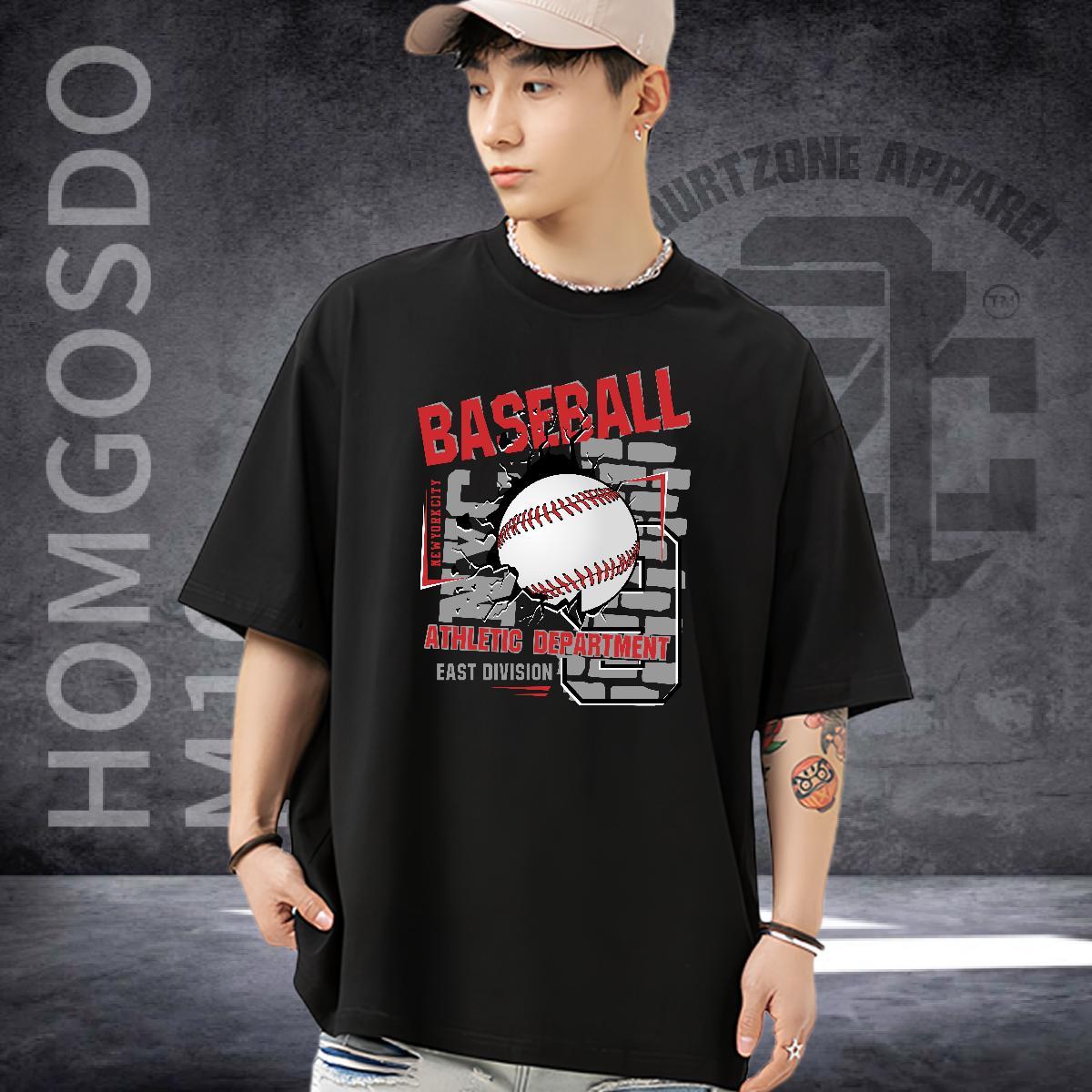 Loose Men T Shirts 230g Pure Cotton letter Daily Wear Anime Breathable Crew Neck Men Tshirts Customized Tee Shirt