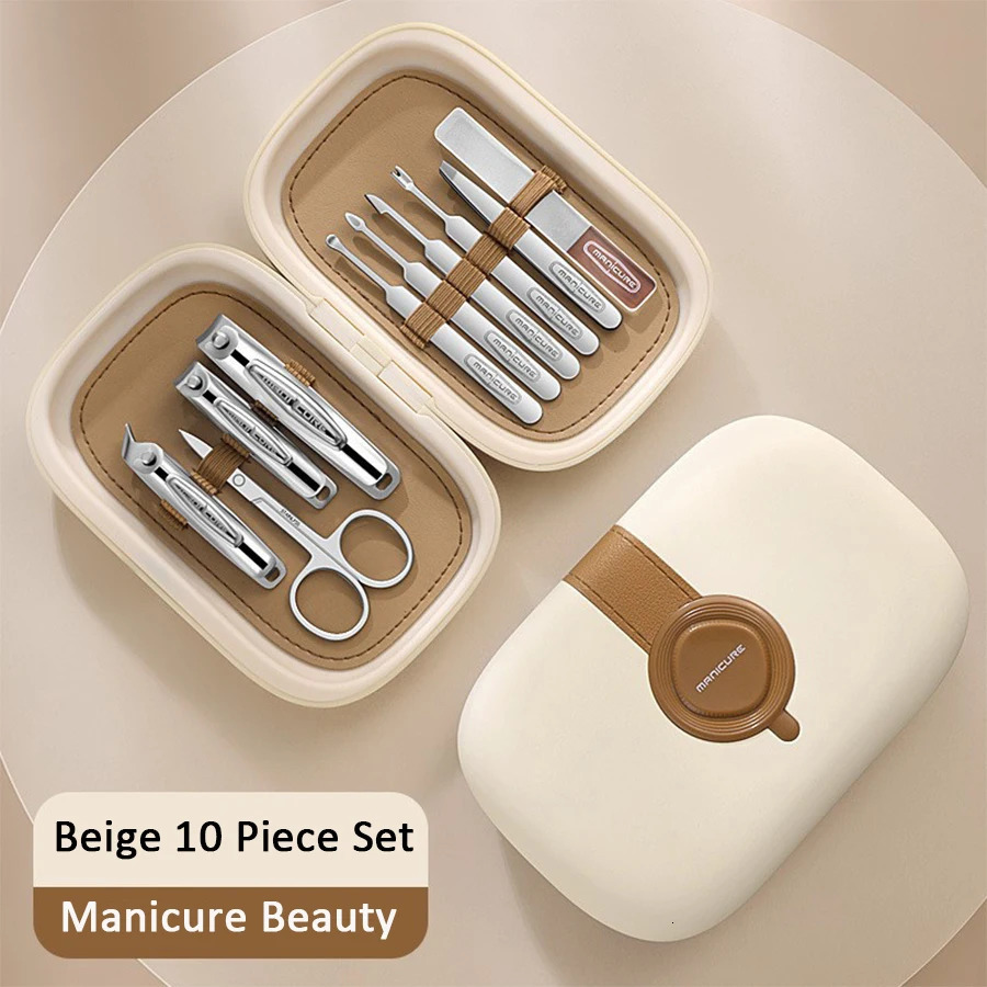 10 in 1 Ergonomic Kit Personal Care Tools Stainless Steel Professional Nail Clippers Ergonomic Kit Travel Box Kit 240927