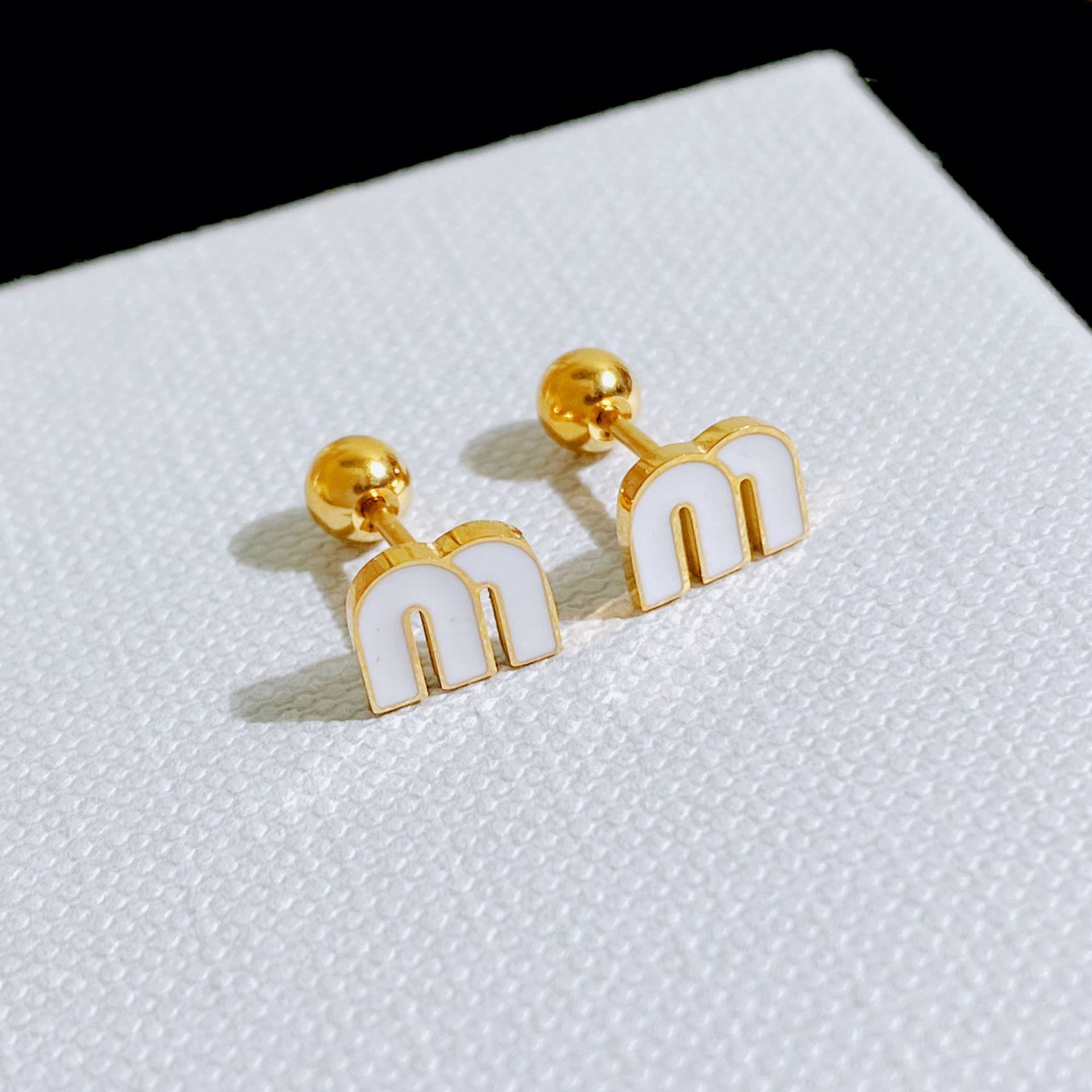 stainless steel fashion korea designer screw earrings stud for women gold color simple designs tiny earring earings ear rings jewelry gift H260202