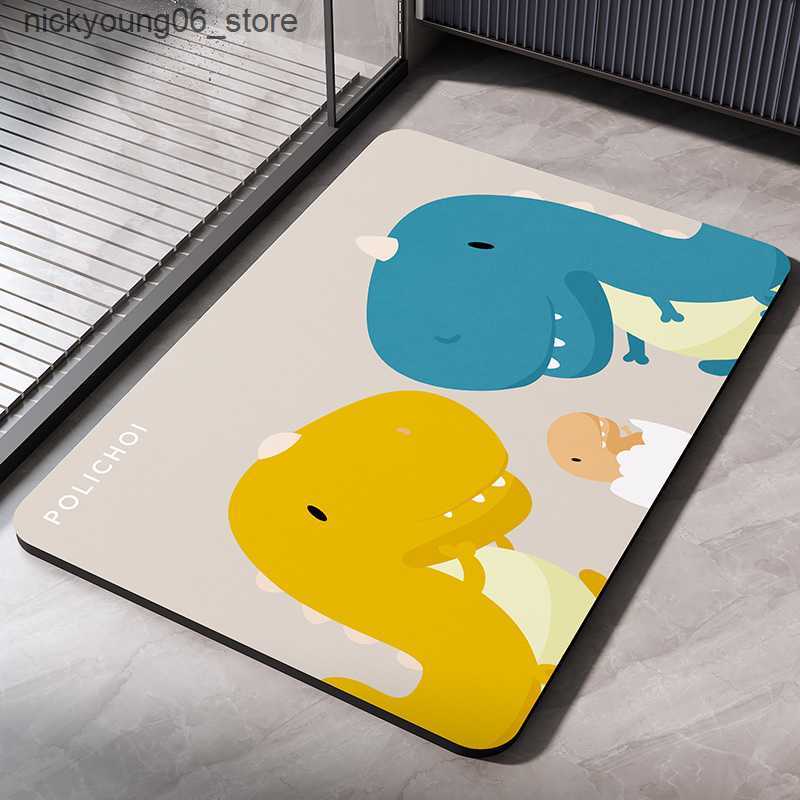 Non-Slip Bath Mats Diotomite Bathroom Foot Mats Quick Dry Bath Mat Super Absorbent Non-Slip Shower Carpet Toilet Rugs For Living Room L240910