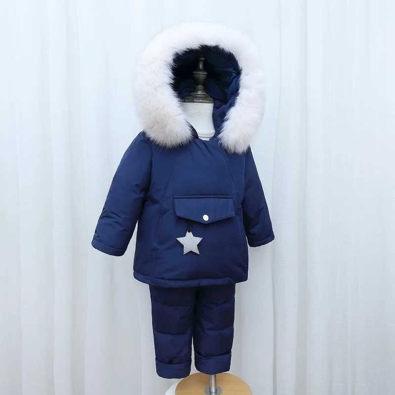 Down Coat Baby winter down jacket toddler boy jumpsuit children Thicken Warm clothing sets 2pcs s clothes girls Infant snowsuit 0-5Year H241010