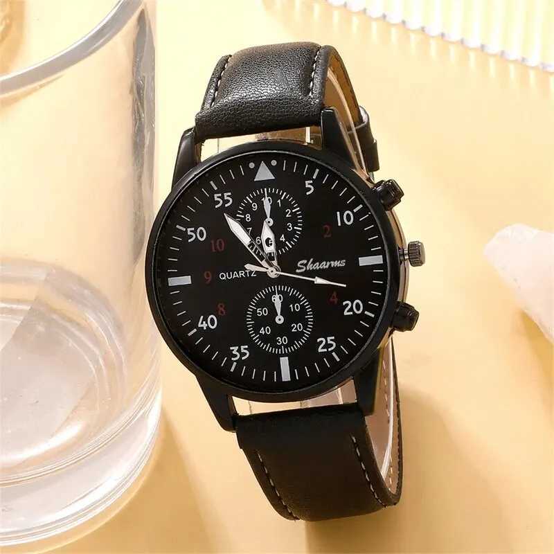 5PCS Set Fashion Mens Sports Watches Man Business Quartz Wristwatch Luxury Leather Bracelet Men Casual Clock WatchX241010