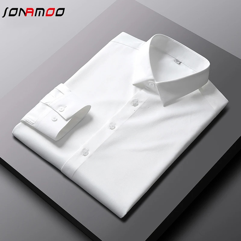 Mens Casual and Fashionable Long Sleeved Solid Color Shirt Non Ironing and Wrinkle Resistant Business Top 241010