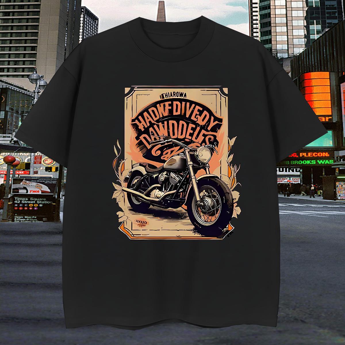 Popular Mens T Shirts 100% Cotton 230g Motorcycle Hip Hop Street Skull Round Neck Short Sleeve Tshirt for Man Woman Brand Tops Shirt