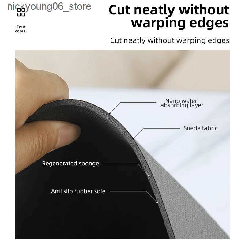 Non-Slip Bath Mats Diatomite Leaf Bath Mat Foot Mat Non-slip Bathroom Rug Absorbent Bath Carpet Quick Drying Shower Toilet Bathtub Doormat Washable L2