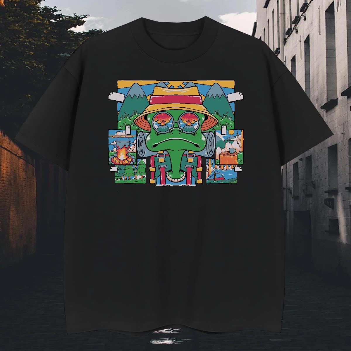 Popular Man T Shirts 230g Pure Cotton ET Anime Printing Street Plus Size Cartoon O-Neck Short Sleeve Couples T Shirts 2024 Designer Clothes