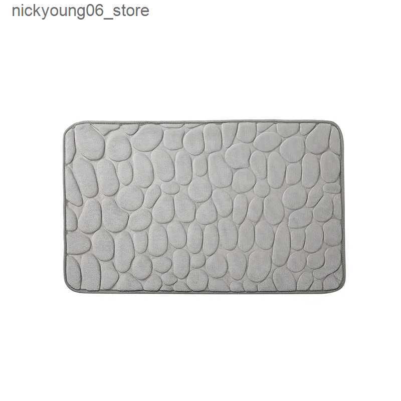 Non-Slip Bath Mats Mat Non-slip Carpets Cobblestone Emed Bathroom Bath In Wash Basin Bathtub Side Floor Rug Shower Room Doormat Memory Foam L240910