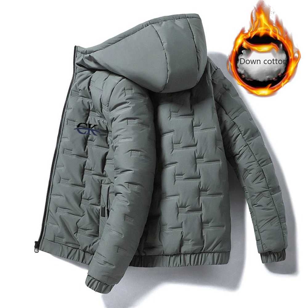Men's Down Parkas Strt Fashion Trend Cross border Mens Winter Jacket New Thick Warm Cotton Jacket Hooded Cotton Jacket Y241009P17D
