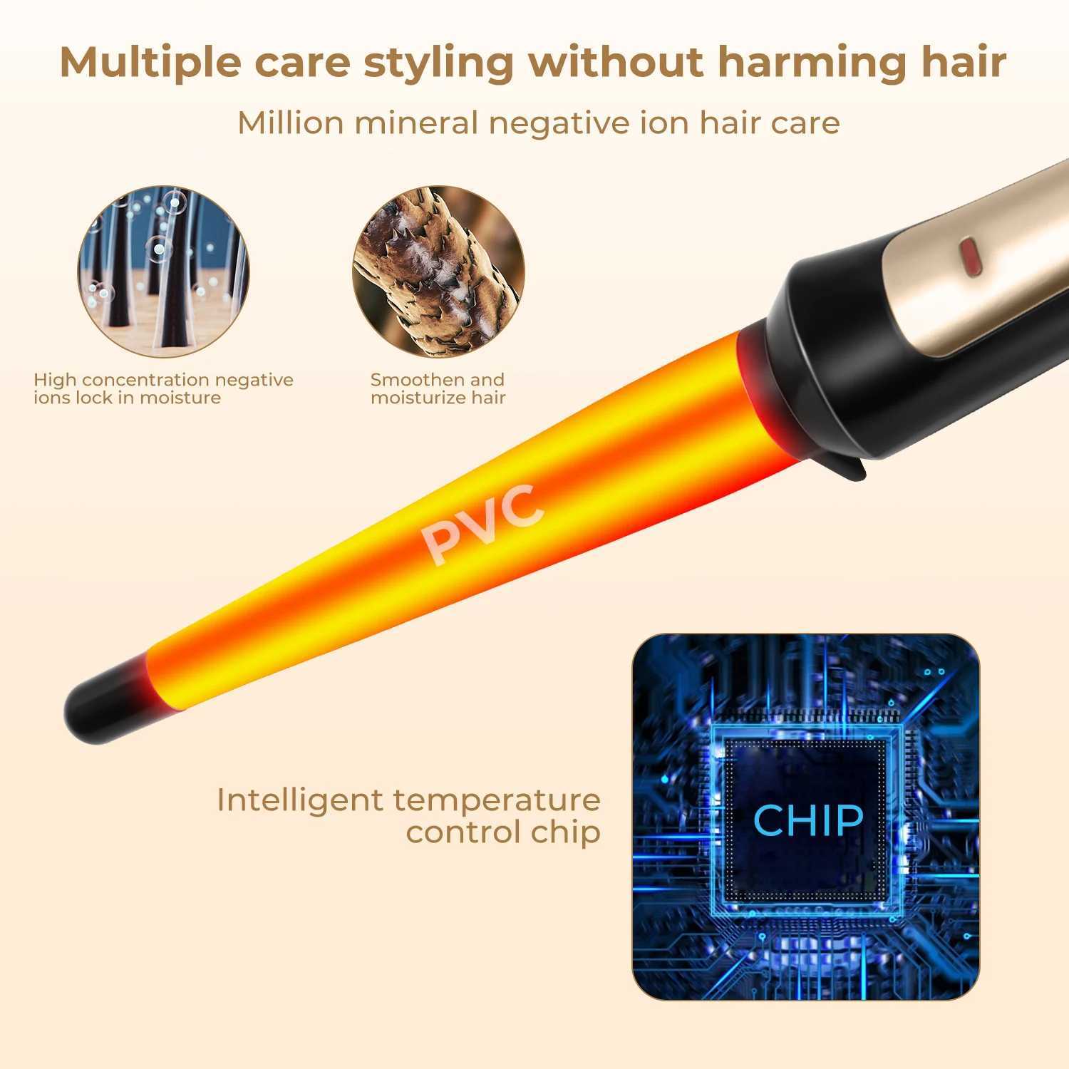 Professional Taper Curling Iron Hair Curlers Ceramic Taper Curler Cone Wand Rollers Curly Hair Care Styling ToolsXJ241010