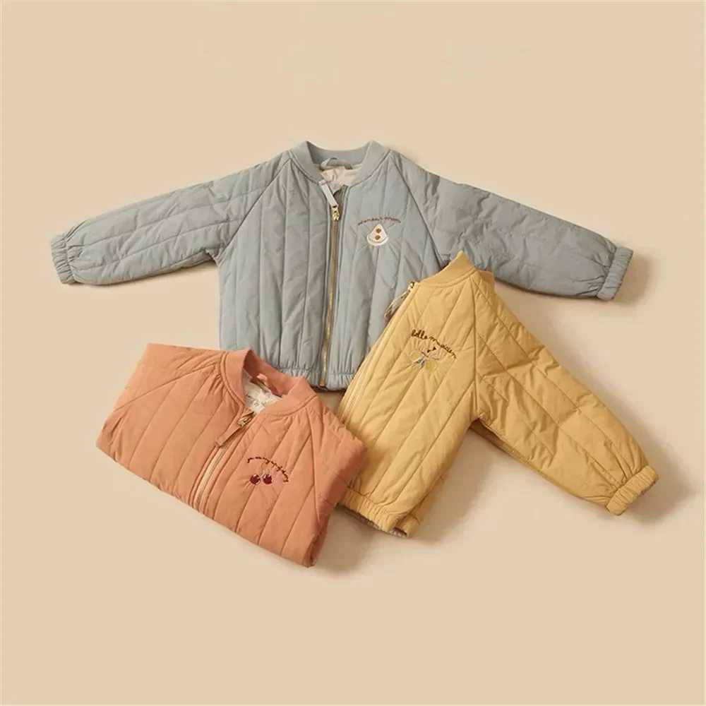 Down Coat New Fashion Embroidered Childrens Jacket Thickened Baby Warm Coat for Boys and Girls Autumn and Winter H241010