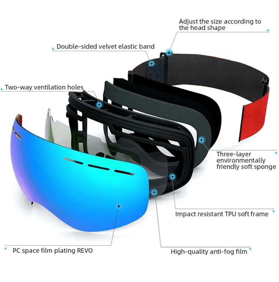 New double-layer ski goggles mens anti fog large ski mask UV400 goggles winter ski goggles CL241010