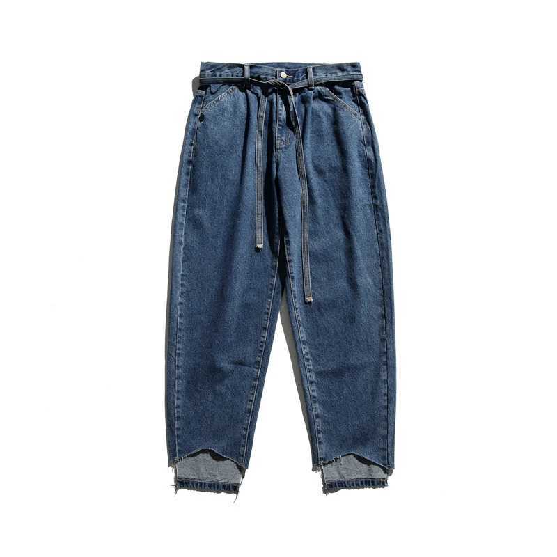 Streetwear Creative Cut Baggy Jeans Korean Style Hip Hop Denim Straight Cargo Pants Men Clothing Harajuku TrousersX241009