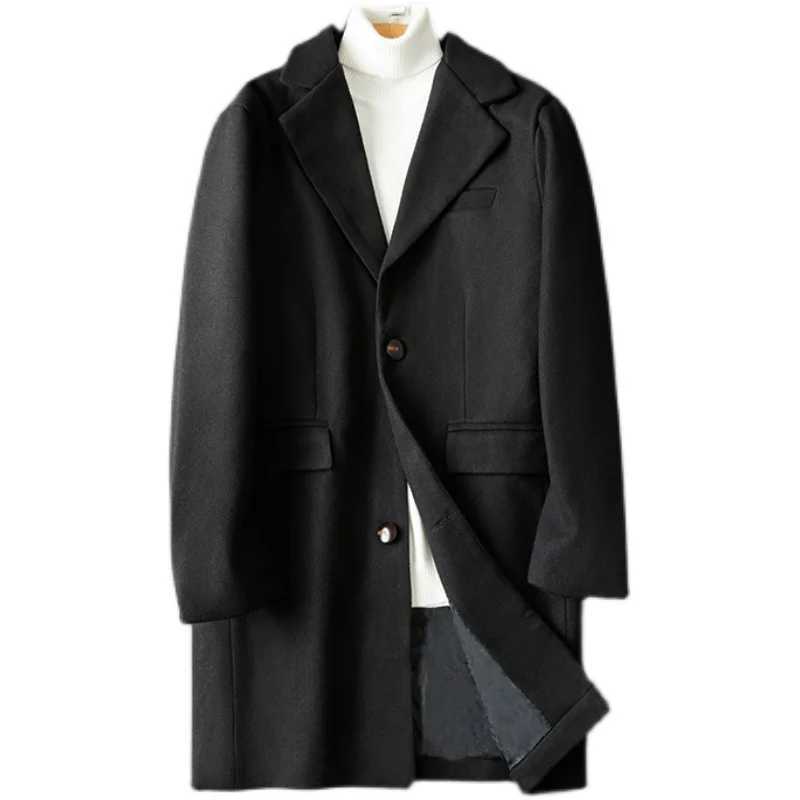 Autumn and winter mens new Korean version slim-fit mid-length woolen coat tide LX241010