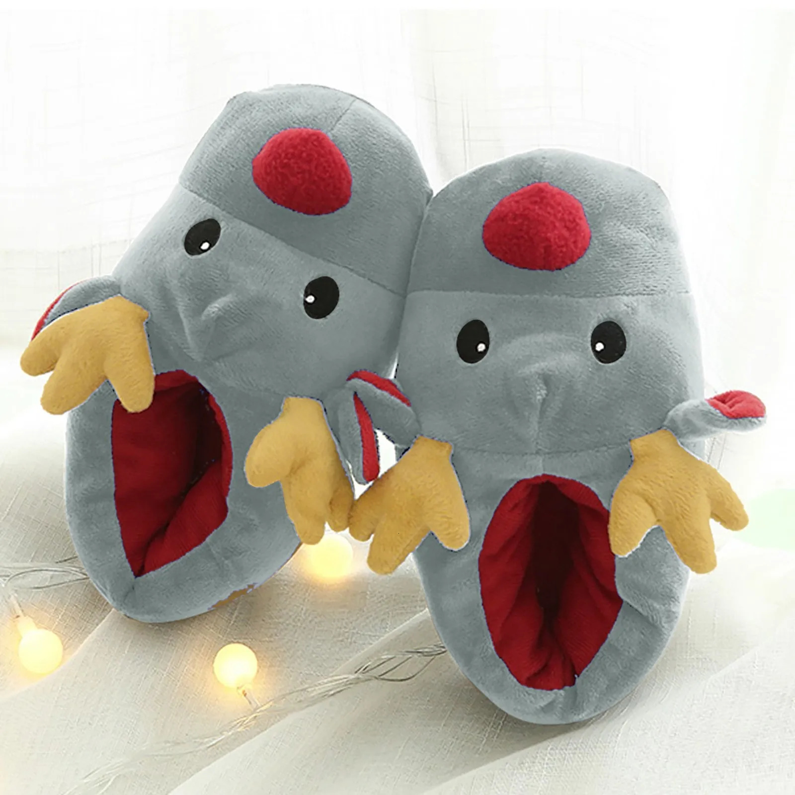 Womens Slippers Deer Christmas Shoes Cotton Plush Cute Slippers Winter Cotton Indoor House Flat Floor Soft Warm Plush Slippers 241010