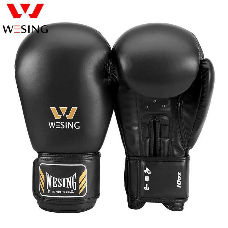 Wesing Professional Boxing Gloves Sanda Training Competition Adult Boxing Gloves Black Luva Muay Thai De Boxeo W241010
