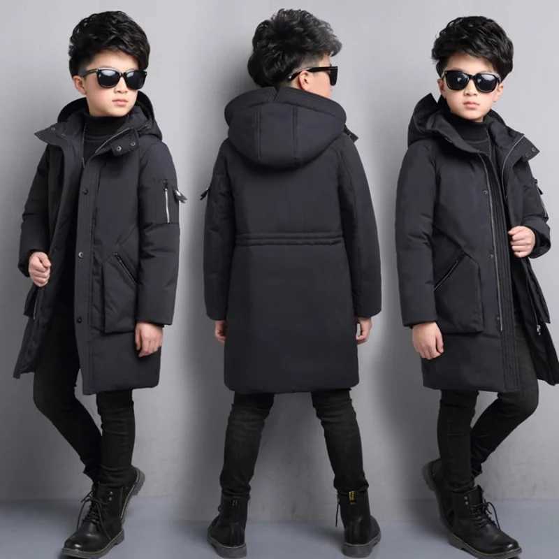 Down Coat -30 boys winter jackets children clothing warm down cotton jacket Hooded coat waterproof thicken outerwear s parka clothes H241010