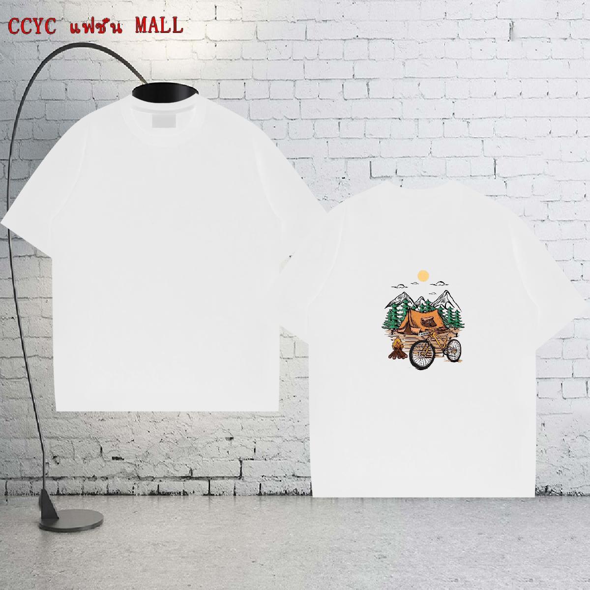 High Quality Man T Shirts 230g 100% Cotton mountains Home Outdoor Cartoon Print O Neck Short Sleeves Mens Tshirts Brand Tee Shirt