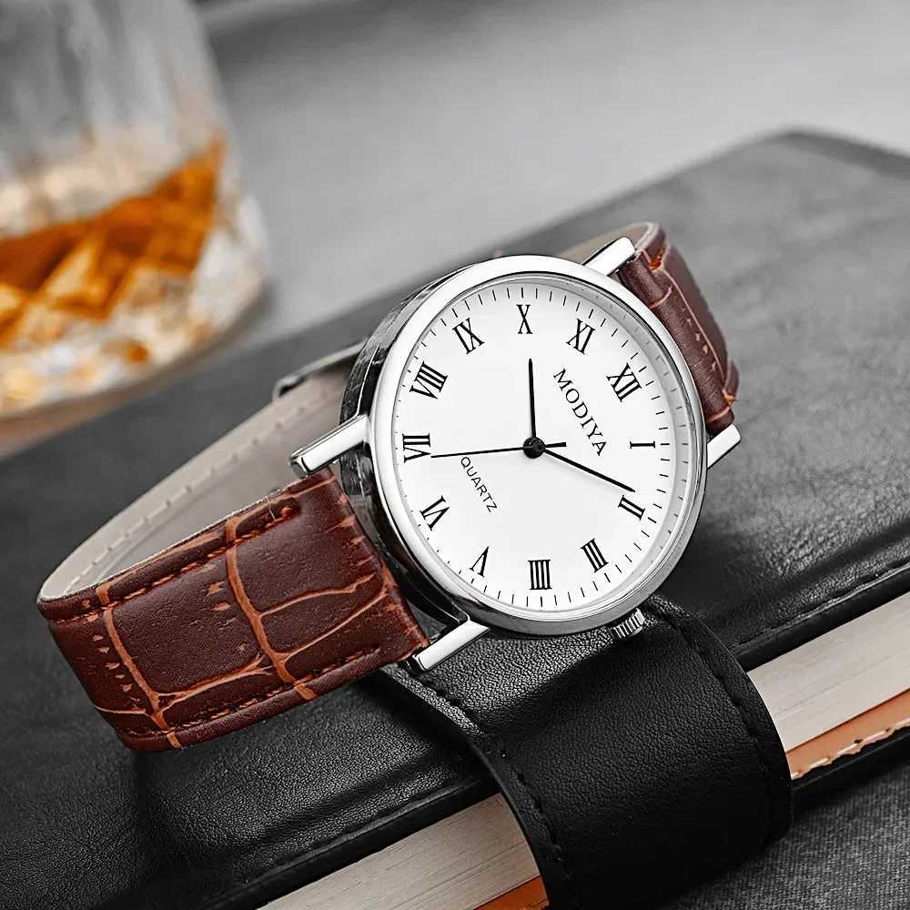 Mens Business Wrist Watch Luxury Leather Strap Analog Watches Ultra Thin Quartz Wristwatch Clock Men Women Casual Simple WatchX241010