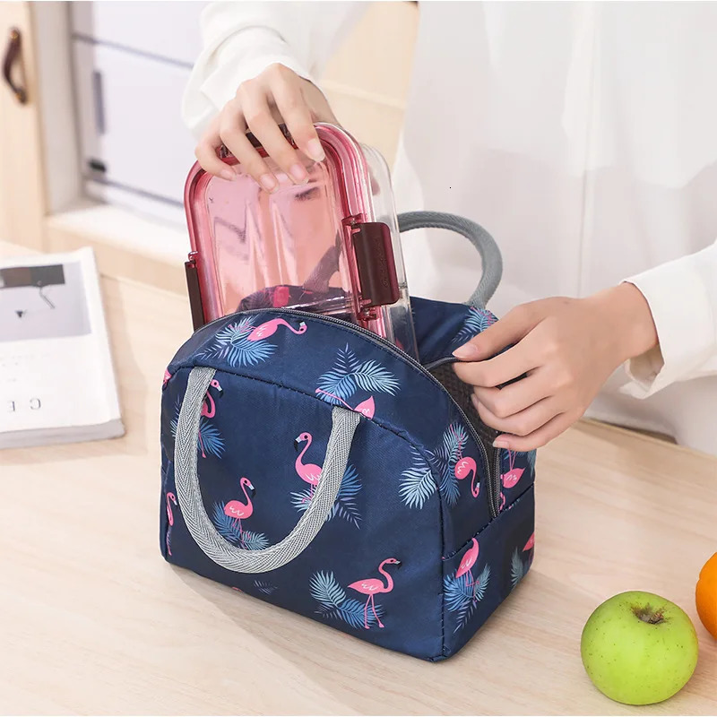 Bird Insulated Canvas Lunch Bag Thermal Food Picnic Bags for Women Kids Office Functional Pattern Cooler Box Case 240925