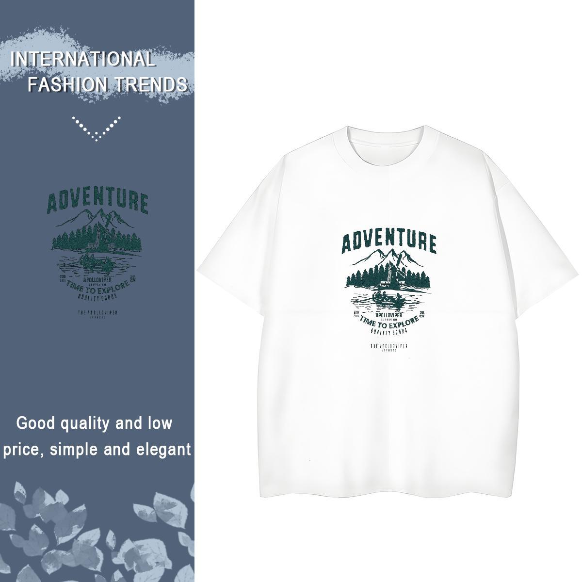 Cool Design T shirt 230g Pure Cotton mountains Casual Daily Wear White Plus Size Breathable Crew Neck Tshirts Designer Fashion Tops