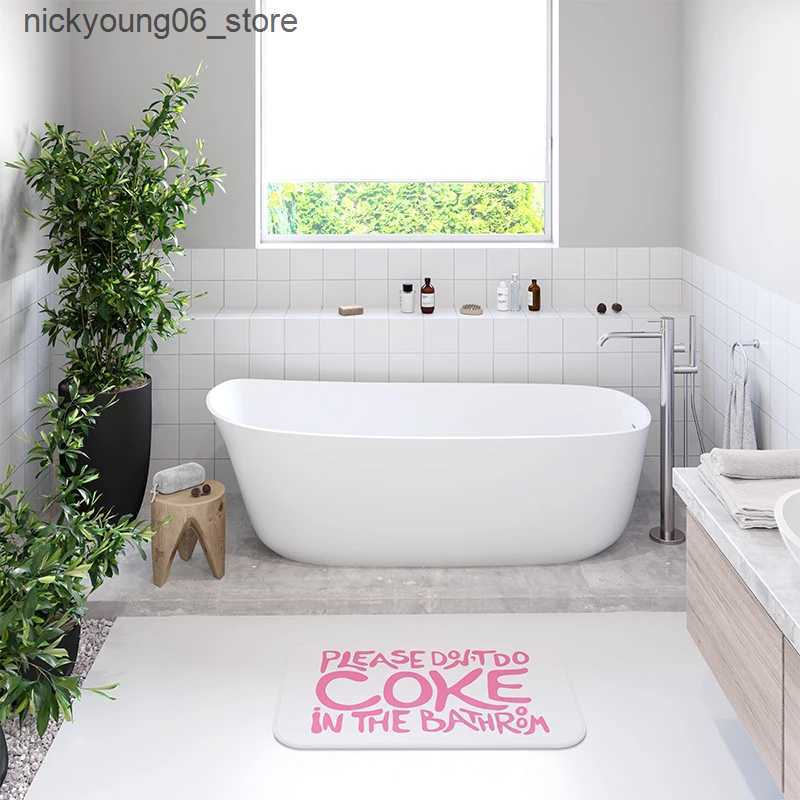 Non-Slip Bath Mats Gaslight Gatekeep Girl Please Dont Do Coke in the Bathroom Bath Mat with Non Slip Base Absorbent Rug 60 x 40 cm L240910