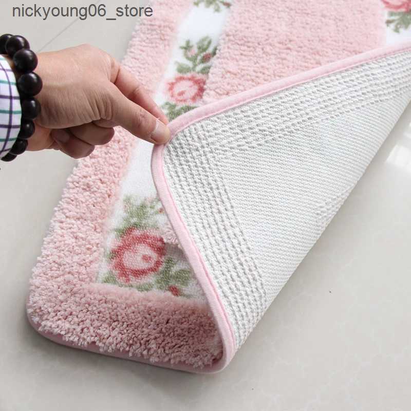 Non-Slip Bath Mats Pastoral Style Bath Mat Multi -Sizes Bathroom Kitchen Carpets Set Anti-Slip Doormat Shower Room Toilet Rugs Floor Area Decor Pad L2