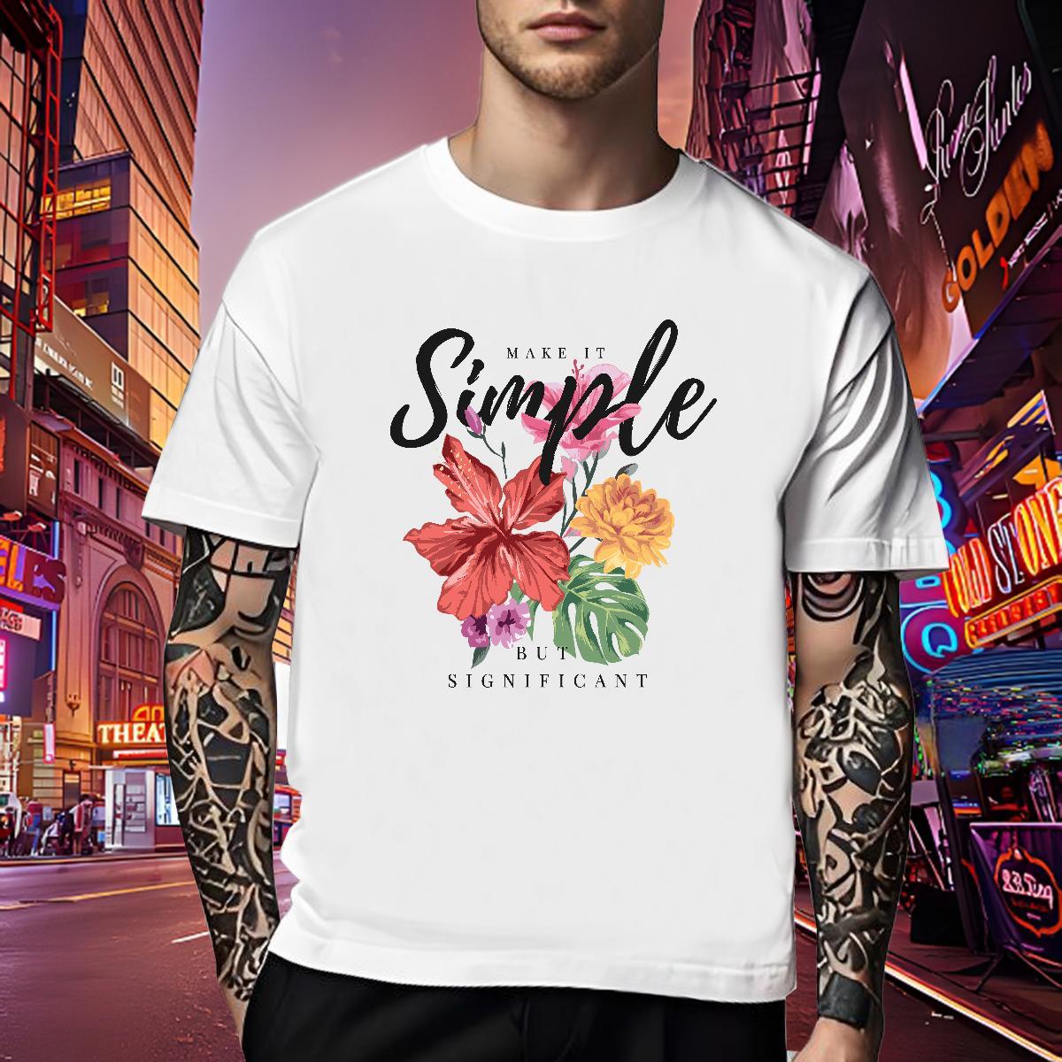 Comfortable T-Shirts 230g Cotton letter Street Casual Anime Breathable Crew Neck Mens Tshirts Factory Direct Tees