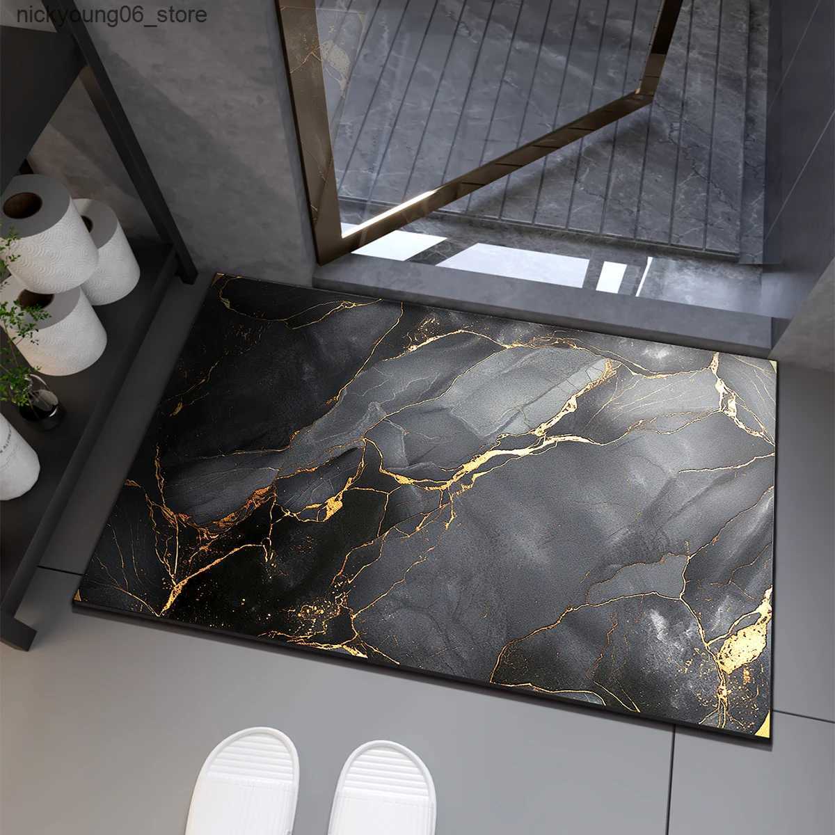 Non-Slip Bath Mats Luxury Bath Mat Bathroom Rug Super Absorbent Foot Floor Mats Quick Dry Non-Slip Shower Pad Toilet Carpet Entrance Doormat L240910