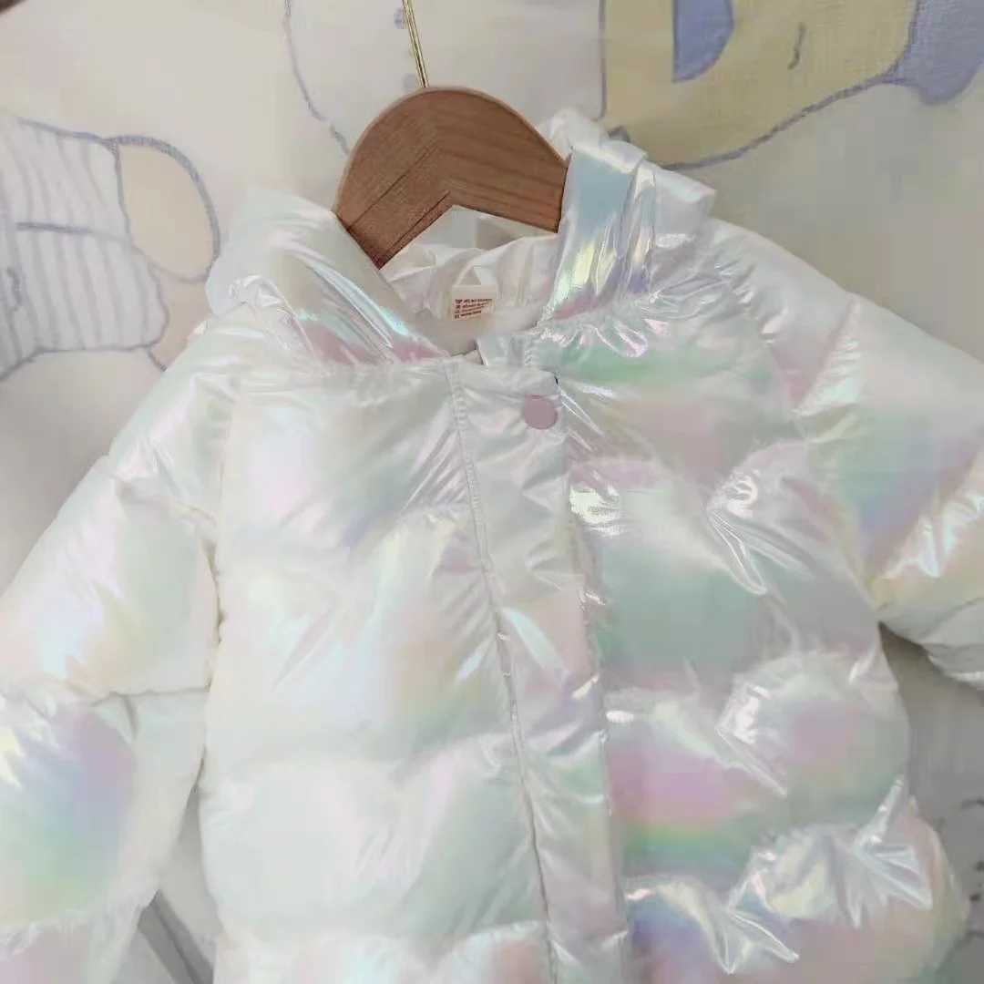 Down Coat Girls Winter Clothing Thick Cotton Jacket Childrens Fashion Rainbow Cotton Jacket Wings Childrens Coat H241010