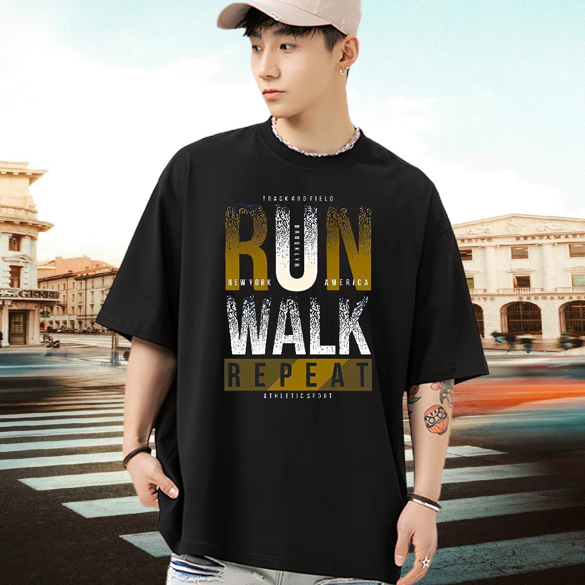 Wholesale T Shirt For Man 230g Pure Cotton letter Hip Hop Cartoon Print Short Sleeve O-Neck Men Clothes T-Shirt Designer Fashion Tops Tees