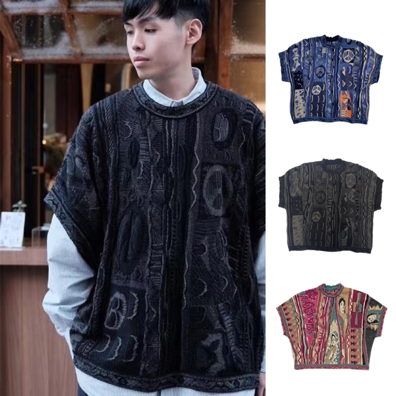 Kapital Vintage AntiWar Hirata Kazuhiro Retro Ethnic Knit Sweater Pullover Loose ShortSleeved Vest 240907
