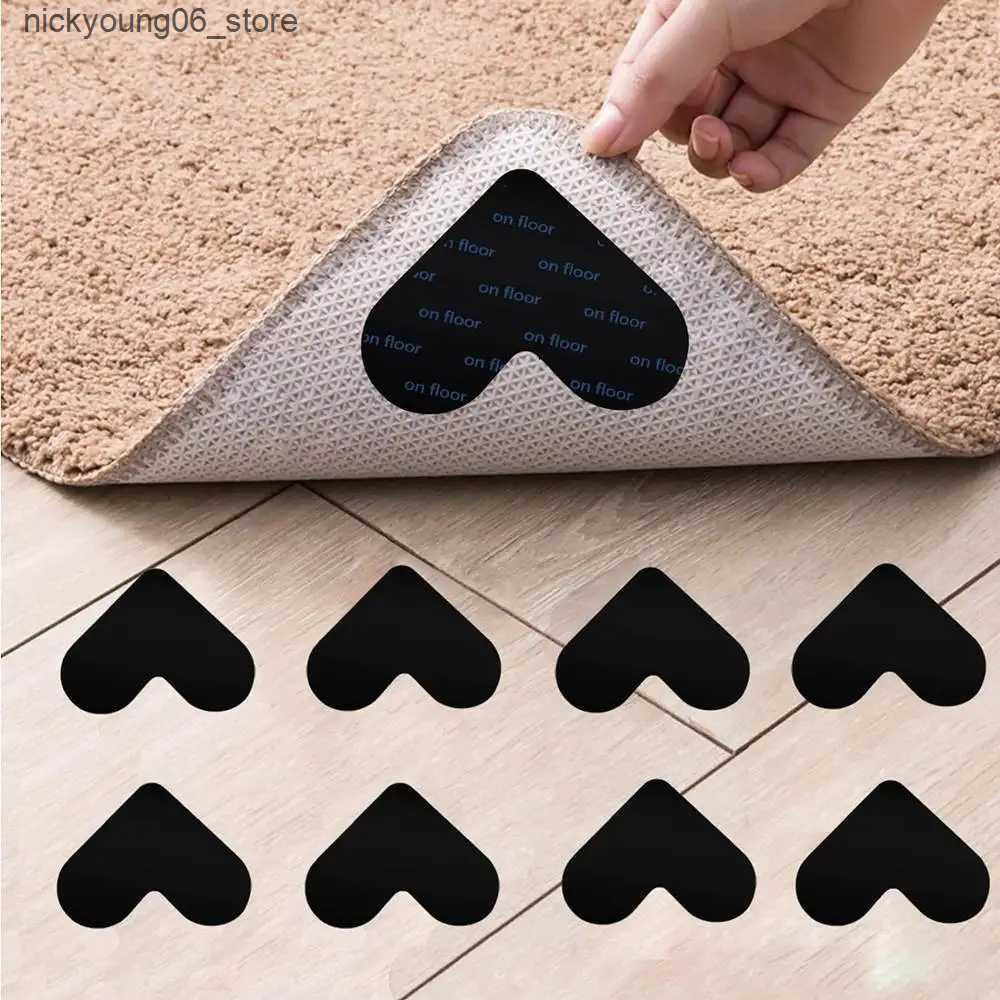Non-Slip Bath Mats 4/12/24/32PCS Heart Shape Rug Gripper Double Sided Non-Slip Rug Pads Sticker Washable and Reusable Rugs Corner Tape L240910
