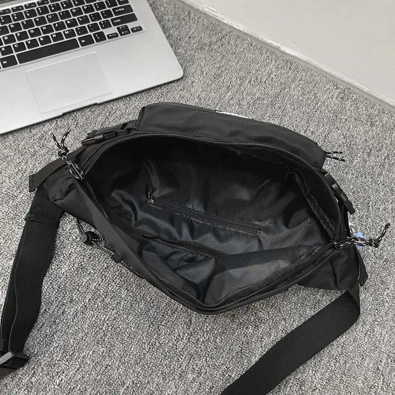 Street Hip Hop Waist Bag High Capacity Neutral Chest Bag Shoulder Bag Fashion Trend Fanny Bag Womens Nylon Belt Bag Wallet 241008