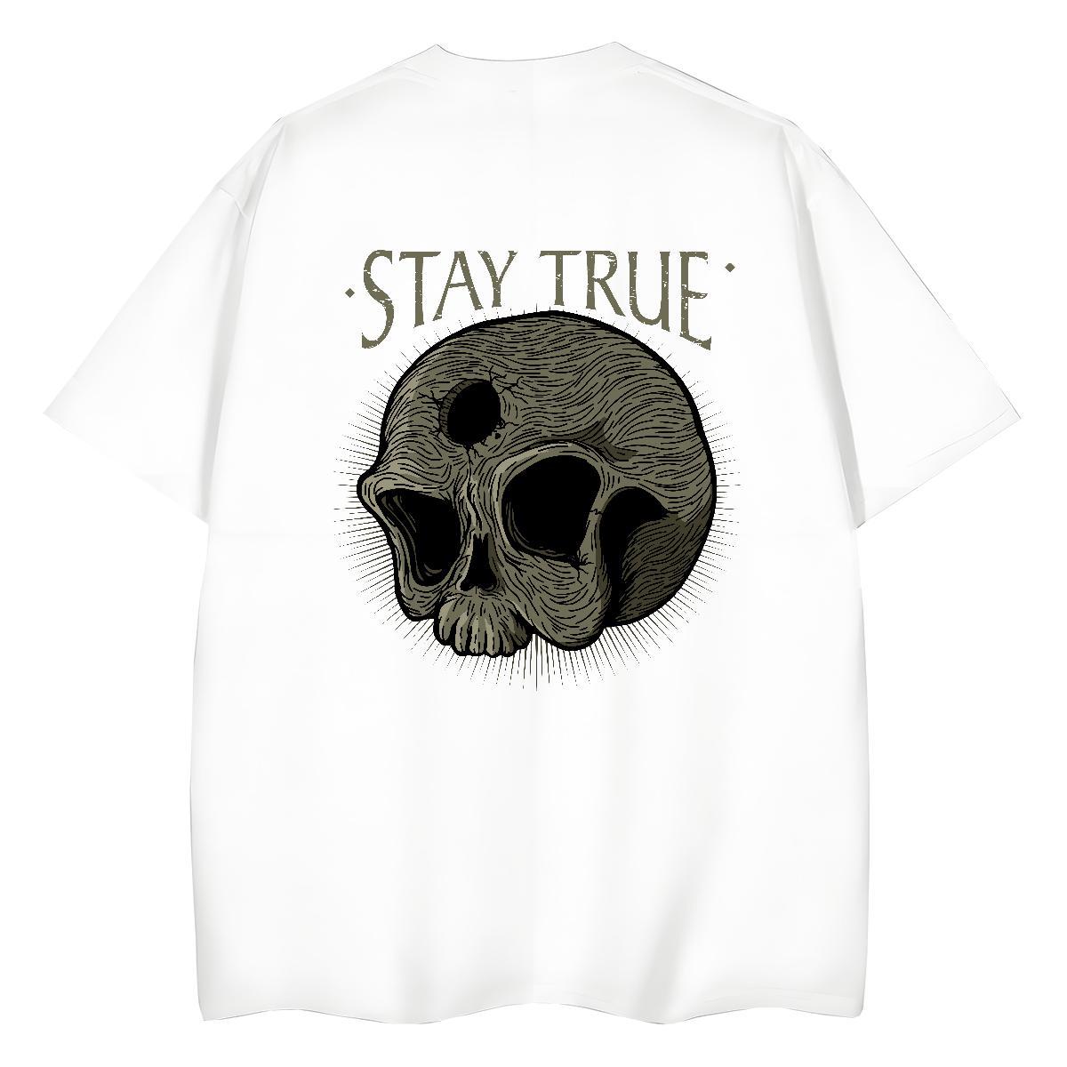 DIY T Shirts Women 230g Pure Cotton Crew Neck Breathable Street Casual skull Womens Tshirts Wholesale Black Oversized Tee Shirt