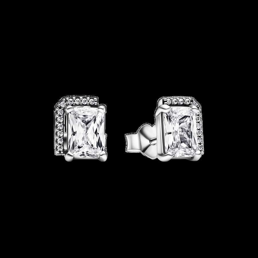 925 Sterling Silver Stud Earrings Seashell Heart Timeless Pave Double-row Hoop Earrings For Women Making Wedding Party Jewelry