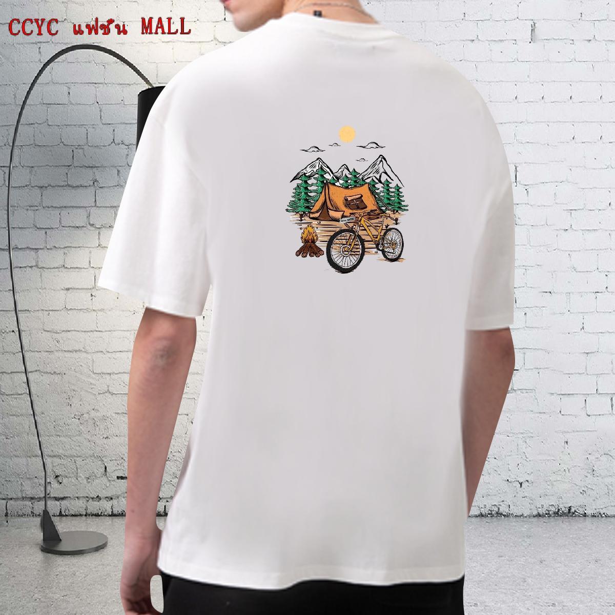 High Quality Man T Shirts 230g 100% Cotton mountains Home Outdoor Cartoon Print O Neck Short Sleeves Mens Tshirts Brand Tee Shirt