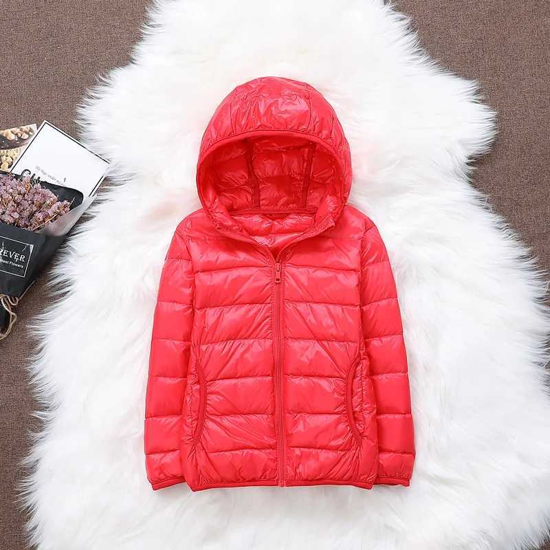Down Coat Autumn and winter childrens feather jacket Ultralight duck down jacket suitable for boys toddlers hooded jackets and teenage girls clothing 